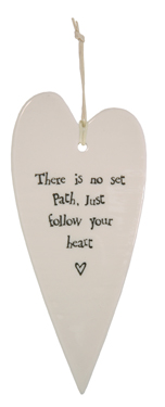CERAMIC HEART DECORATIVE HANGER - FOLLOW YOUR HEART